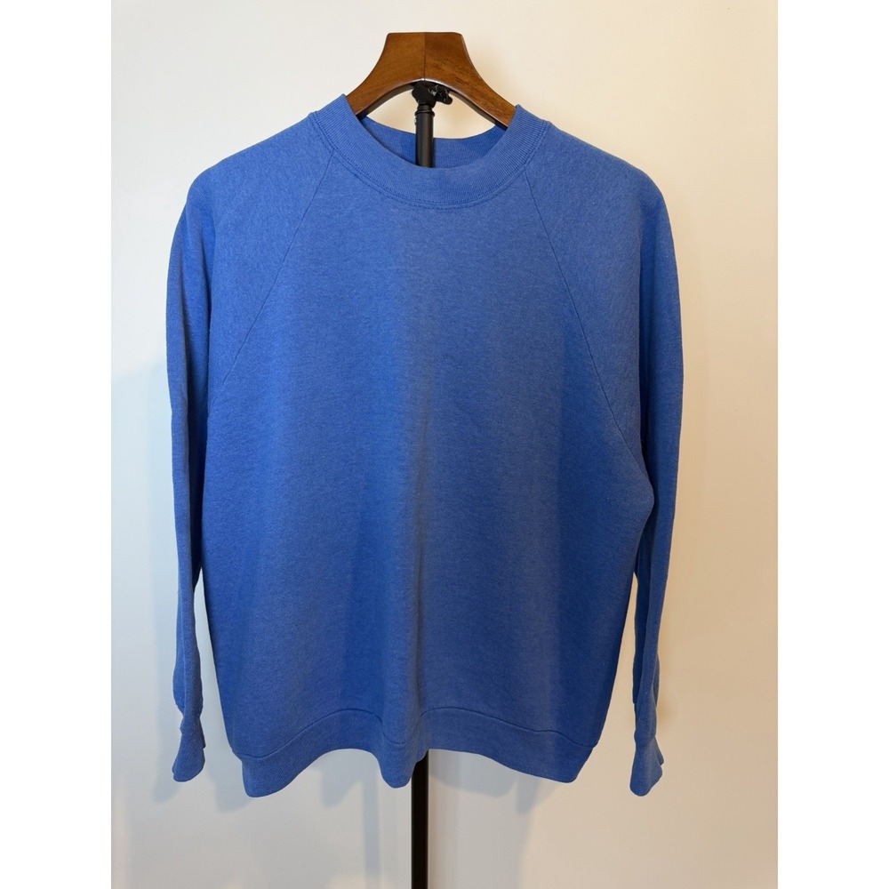Vintage Fruit of The Loom Blank Blue Crewneck Sweatshirt Essential Size Large